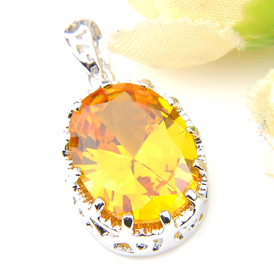 Luckyshine серебряные 925 Новые овальные женские подвески огня радуги мистические