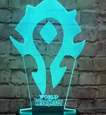 WOW Фильм wow логотип World of warcraft Рисунок мультфильм светодиодный Марио Базз Декор Детский сон Ночная Атмосфера свет праздник друг вечерние подарок на Рождество - Испускаемый цвет: WOW