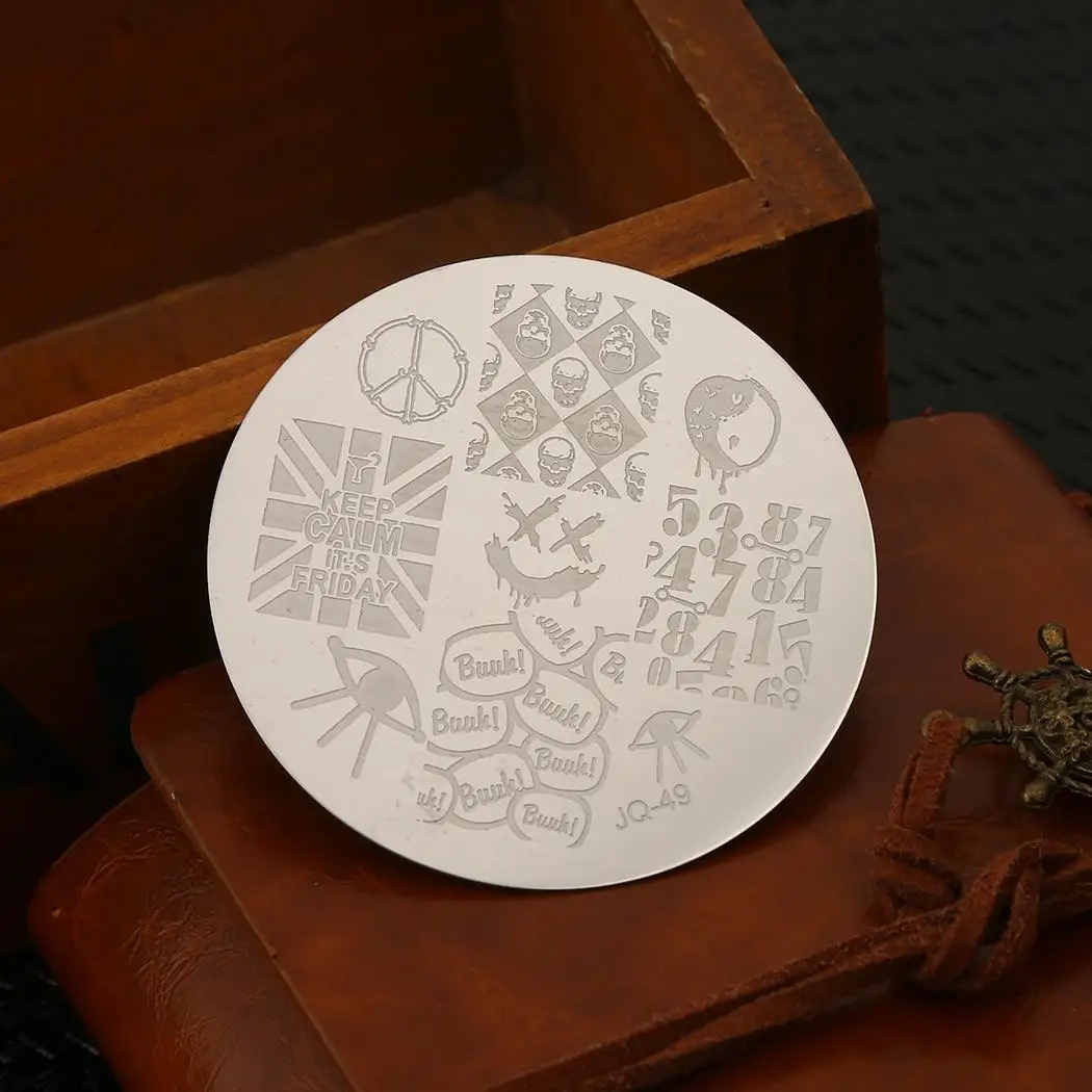 Women Fashion Stainless Steel Manicure 3D Decoration Nail Art Printing Silver Template Number Alphabet | Красота и здоровье