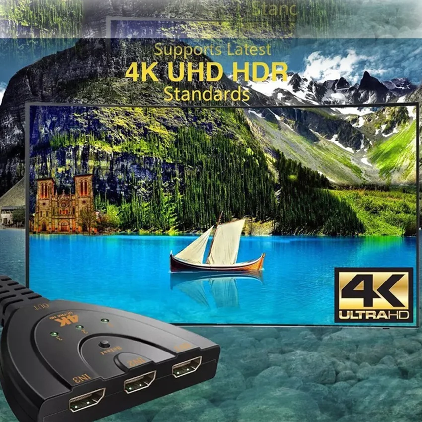 Разветвитель видеосигнала 4K HDMI 1080P 3 в 1 * 2K 3D Mini порта совместимый переключатель