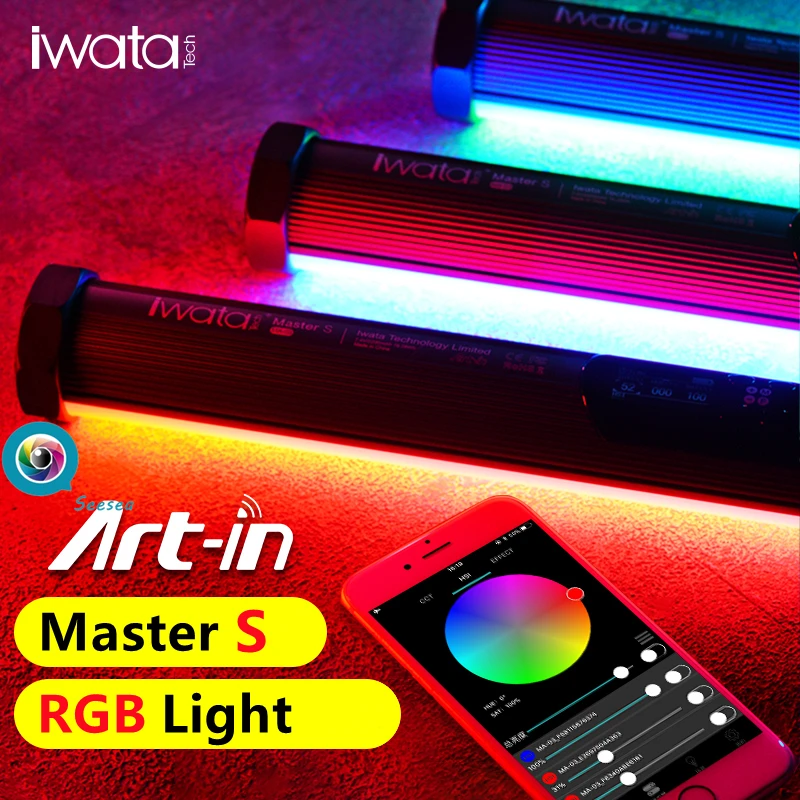 

Светильник IWATA Master S RGB с мягкой трубкой, портативный ручной светильник для фотосъемки, управление через приложение для телефона, несколько с...
