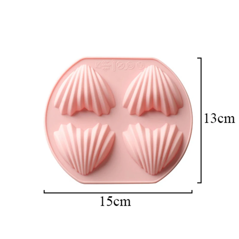 Новинка 4 отверстия форма оболочки силиконовая для кексов торта 3D помадки