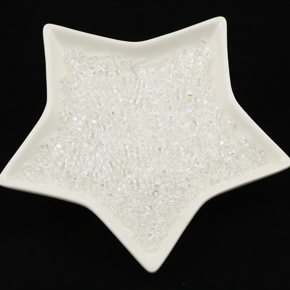 Белый серебристый черный цвет 3 мм 100 шт. квадратные Австрийские стеклянные