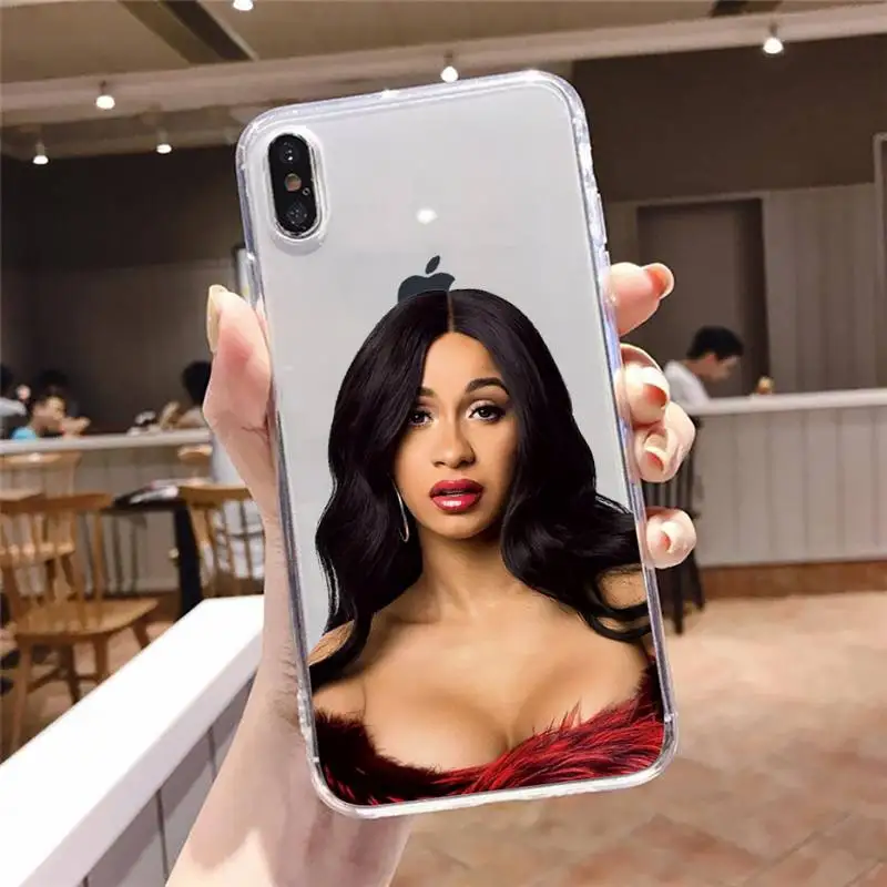 

Cardi B Phone Case Transparent soft For iphone 5 5s 5c se 6 6s 7 8 11 12 plus mini x xs xr pro max
