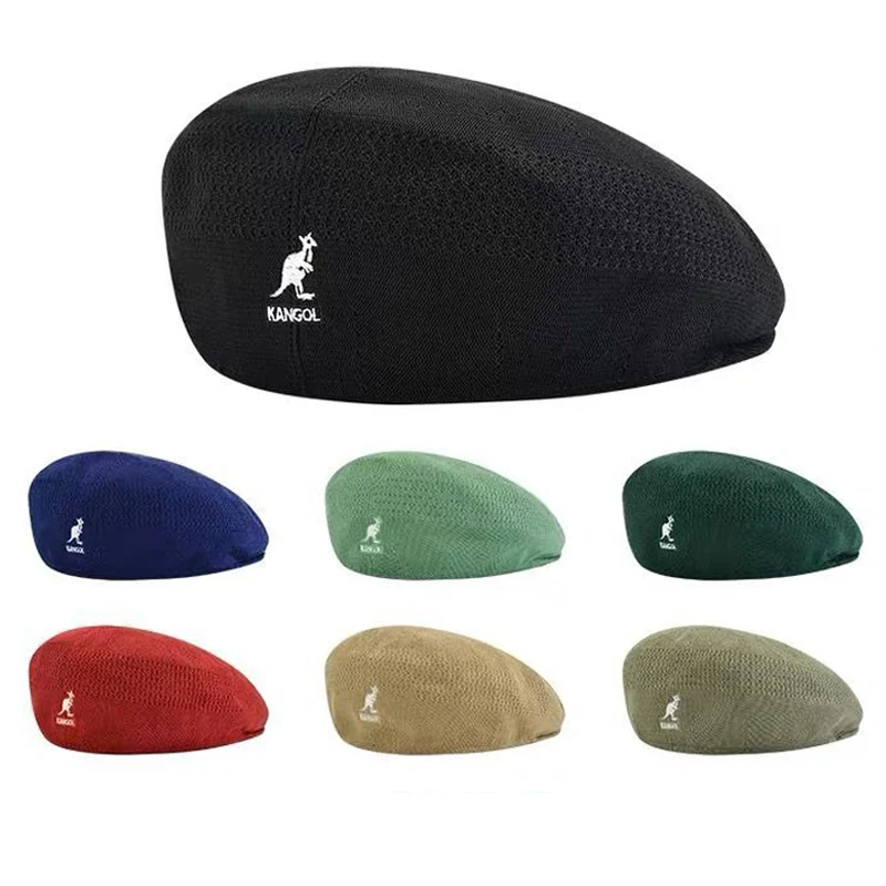 

Mesh Kangaroo Beret Hat Women Korean Versatile Forward Hats Cool Walking Sun Hat Ladies Solid Color Summer Painter Hat Men