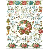 garden rose wreath letters counted cross stitch 11ct 14ct 18ct diy cross stitch kit embroidery needlework sets home decor