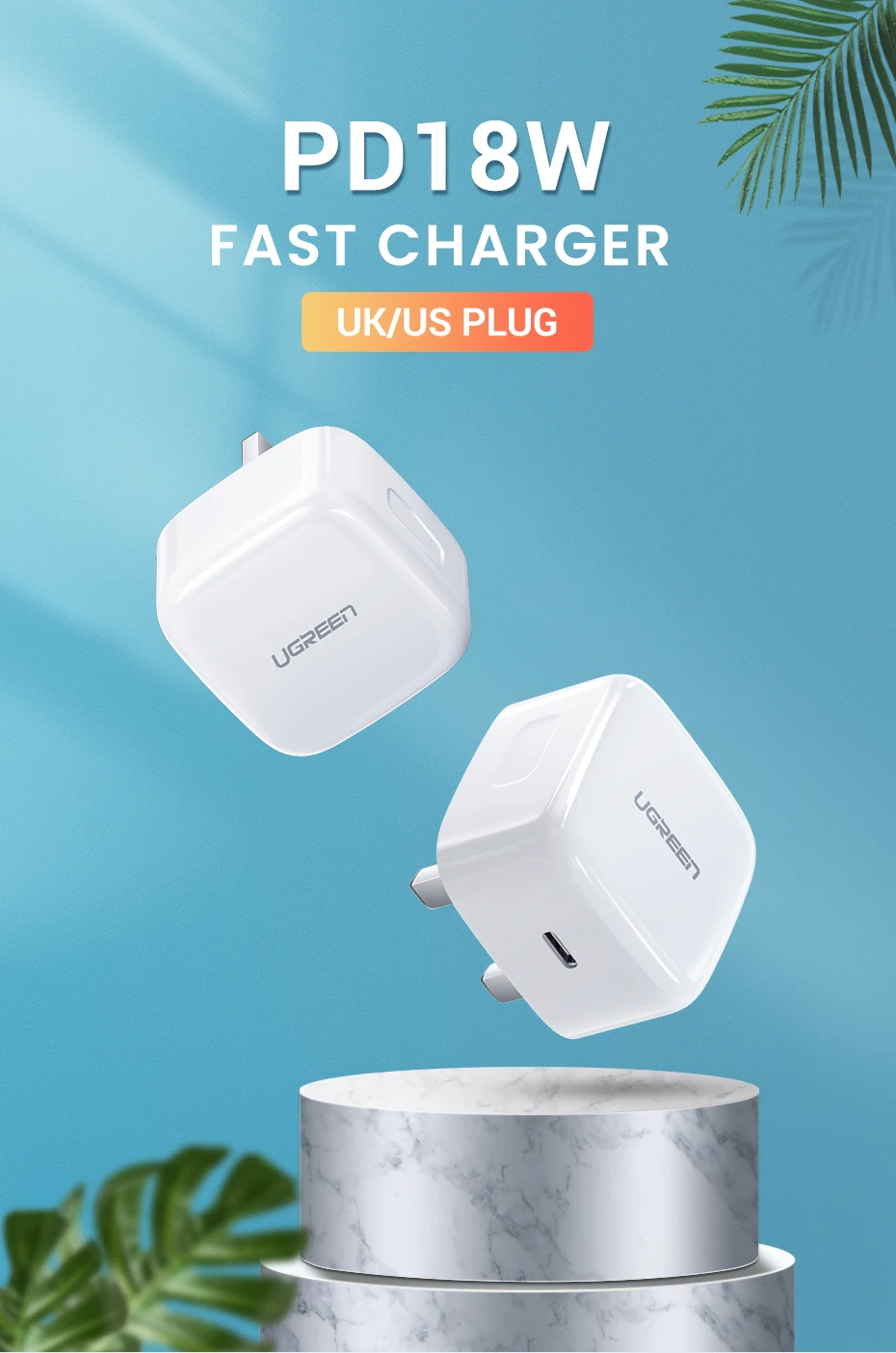 Ugreen Quick Charge 4,0 3,0 QC UK Plug PD зарядное устройство 18 Вт QC4.0 QC3.0 usb type C быстрое зарядное устройство для iPhone 11 X Xs 8 Phone PD зарядное устройство