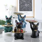 Поднос для хранения в форме бульдога, искусственный материал, контейнер для хранения конфет, косметики, украшения для дома