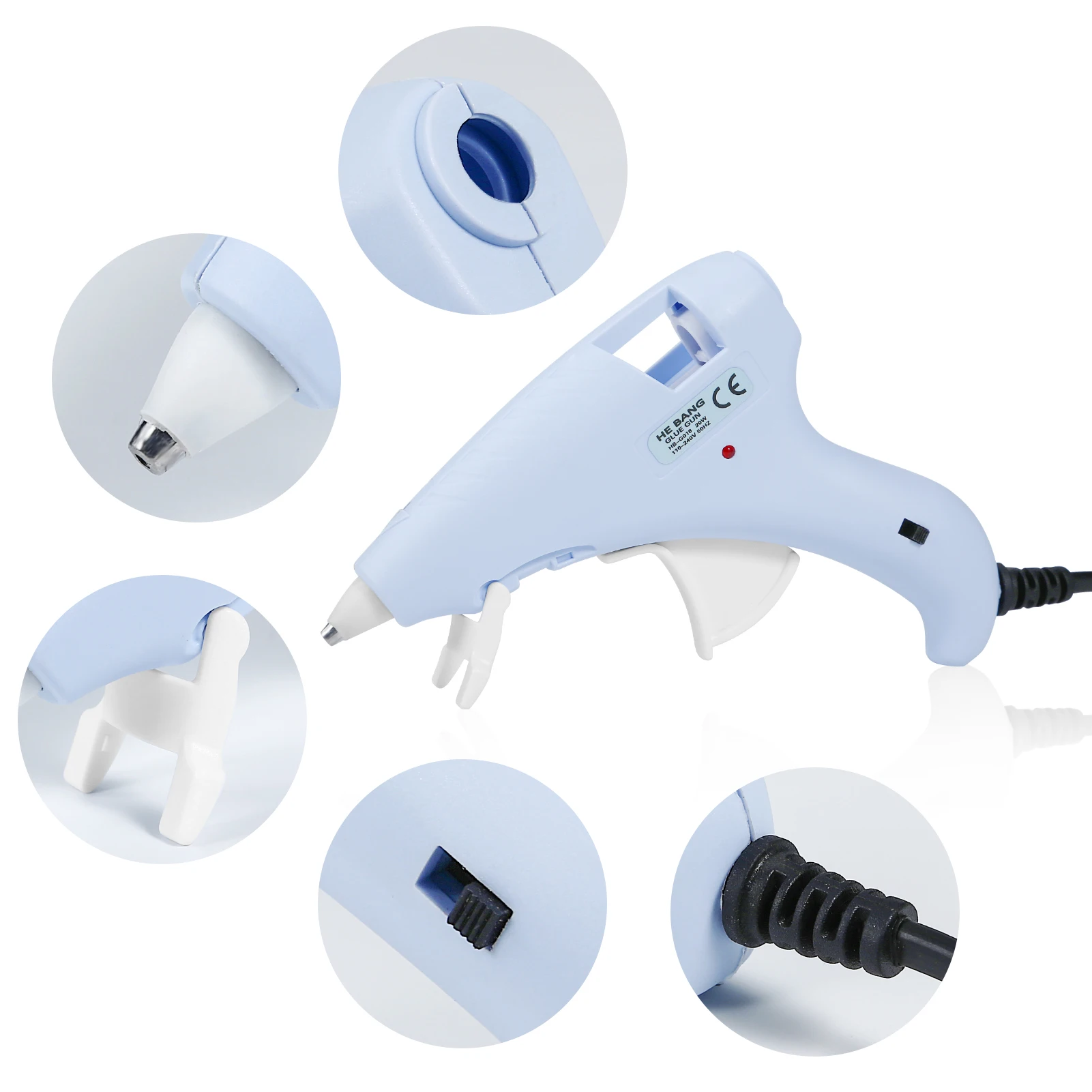 

20W Blue Color Macaron Hot Melt Glue Gun Handy Heater Silicone Mini Guns Armas Power Tools Home DIY Quick Repairs