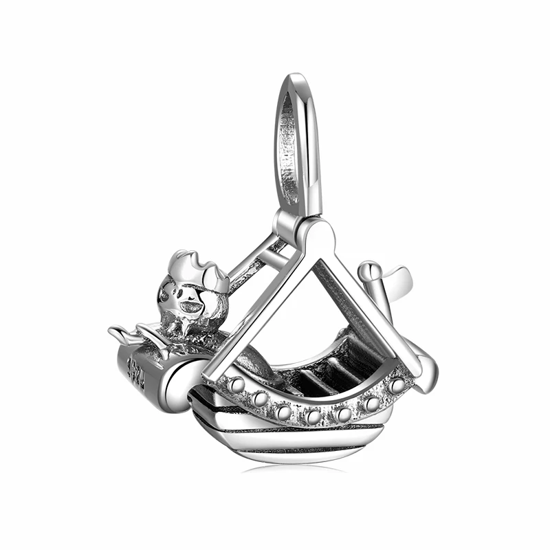 

Ocean Adventures Pirate Ship 925 Sterling Silver Skull Charms Pendant fit Original Europe Bracelet Bangles Jewelry Making