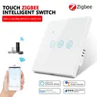 Умный настенный сенсорный выключатель Zigbee, ЕС, 123 клавиши, панель из закаленного стекла, Голосовое управление через Alexa Google Home