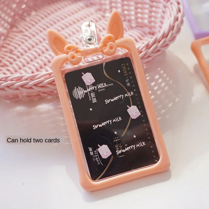 Прозрачный силиконовый держатель для карт выдвижной женский Чехол чехол
