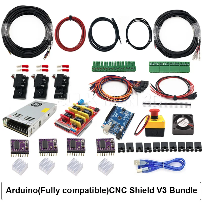 GRBL-DRV8825 5075 WorkBee фрезерный станок с ЧПУ полный комплект USB порт 4 оси автоматический ЧПУ гравер мельница с концевым выключателем для дерева, металла, камня резьба - Цвет: GRBL-DRV8825