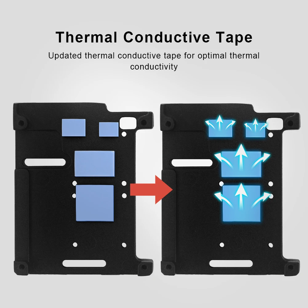 

Dual Fans Aluminum Alloy Case Housing with Heat Sink for Raspberry Pi 4B