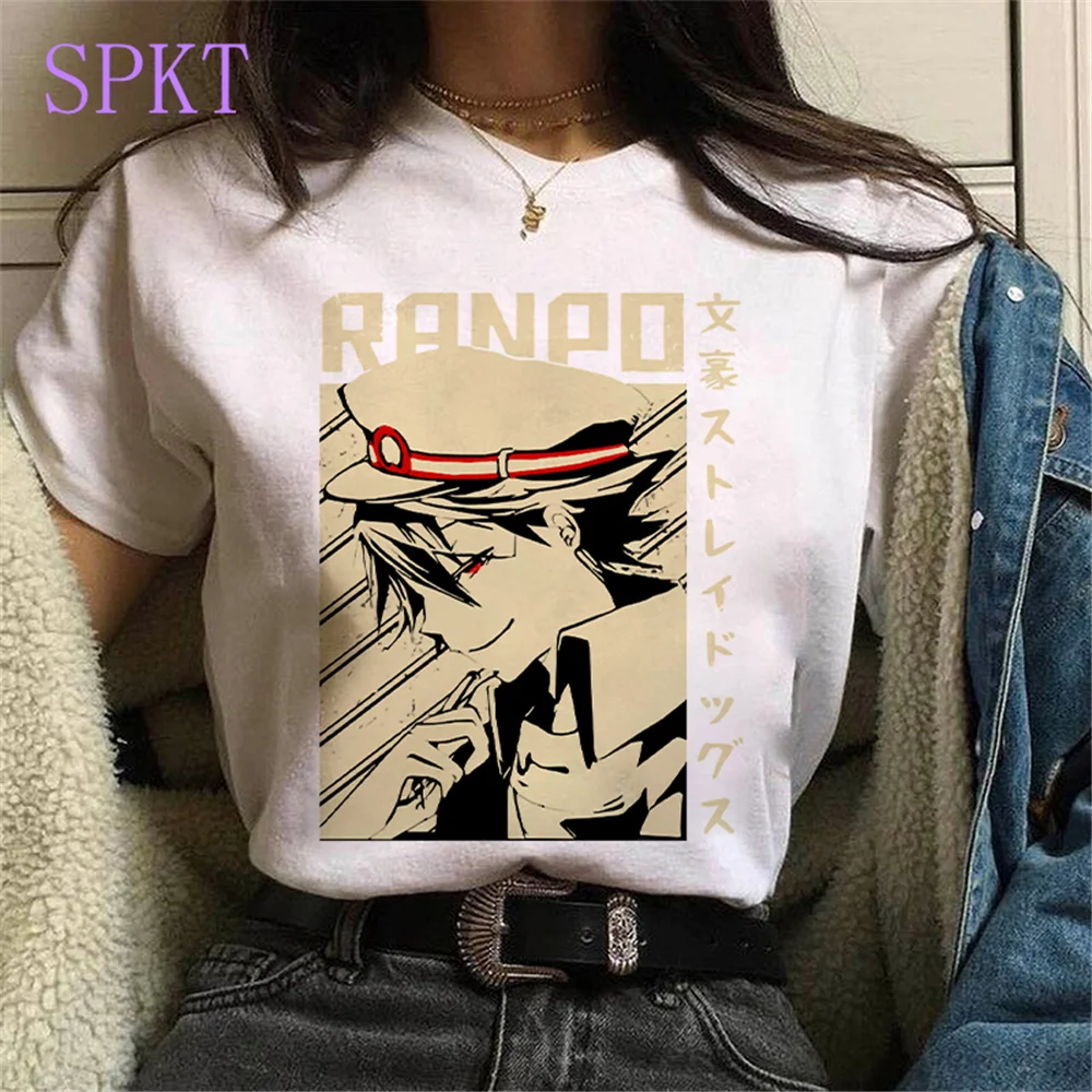 

Harajuku anime Bungo Stray Dogs print Tees Osamu Dazai Nakajima Atsushi t shirt women gothic punk oversized women/men's T-Shirts