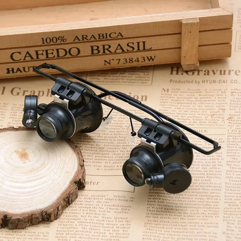 

Glasses Type Magnifier Watch Repair Tool Magnifier with Two Adjustable LED Light