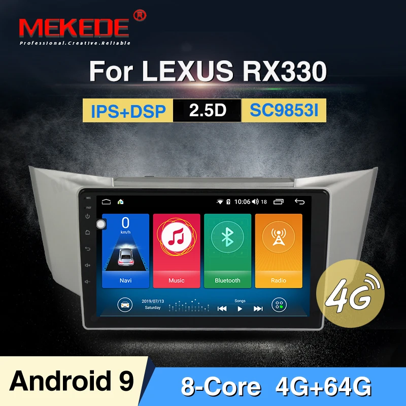 HD 9853 4G LTE Android 9 4 Гб 64 ГБ Автомобильный dvd плеер gps Navi для Lexus RX300 RX330 RX350 RX400H Toyota harrier