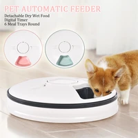 new 6 meal trays dry wet food water auto feeder pet bowl automatic pet feeder for cats dogs rabbits small animals lcd display