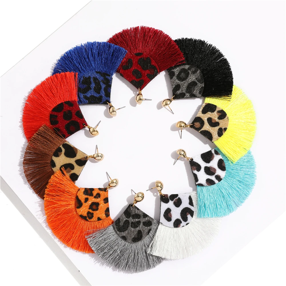 Леопардовые серьги с кисточками для женщин Золотые модное ювелирное изделие