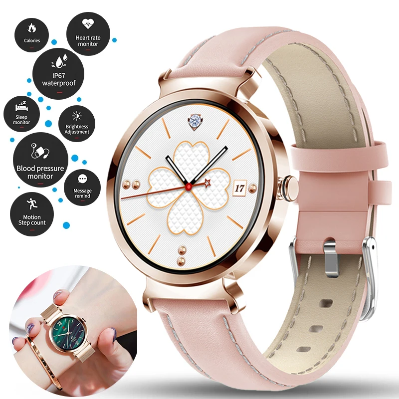 

2021 New Luxury Smartwatch Waterproof Sports Fitness Tracker relógios inteligentes Fashion Women Smart Watch For IOS Android
