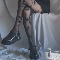 woman rose garden french retro gentle lace stockings embroidery white rose stockings dark women
