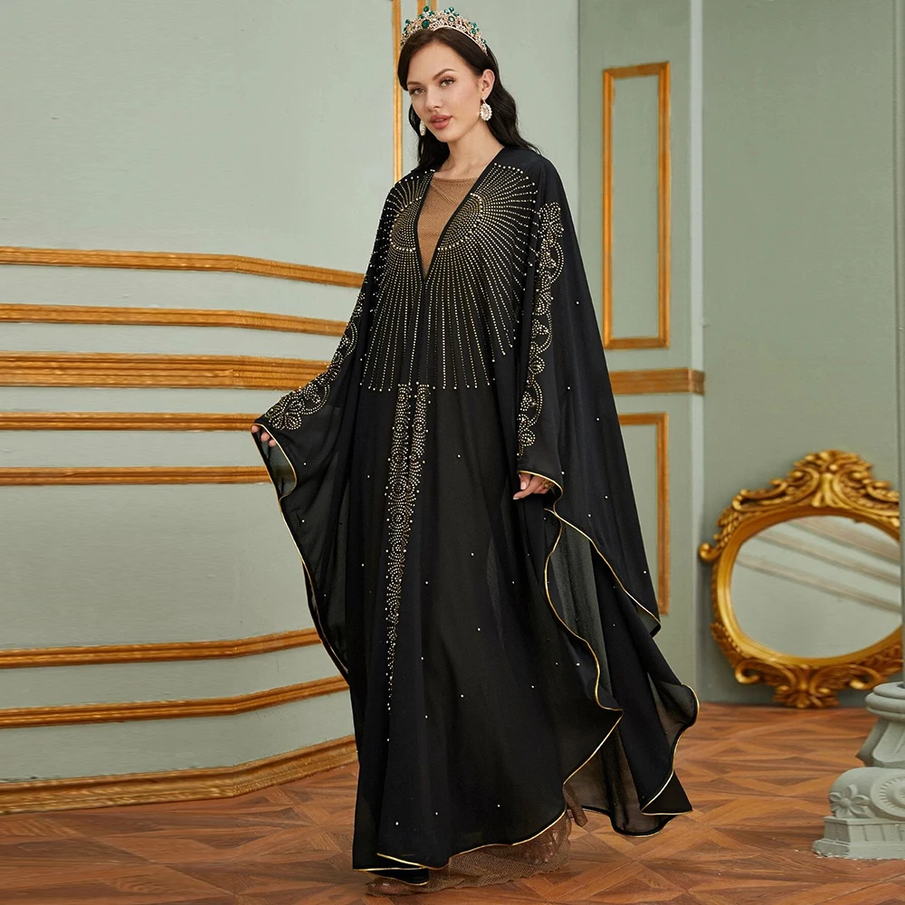 

Eid Mubarak Outerwear Dubai Abaya Turkey Muslim Hijab Dress Islam Caftan Dresses Women's Hooded Robe Musulman Djellaba Femme