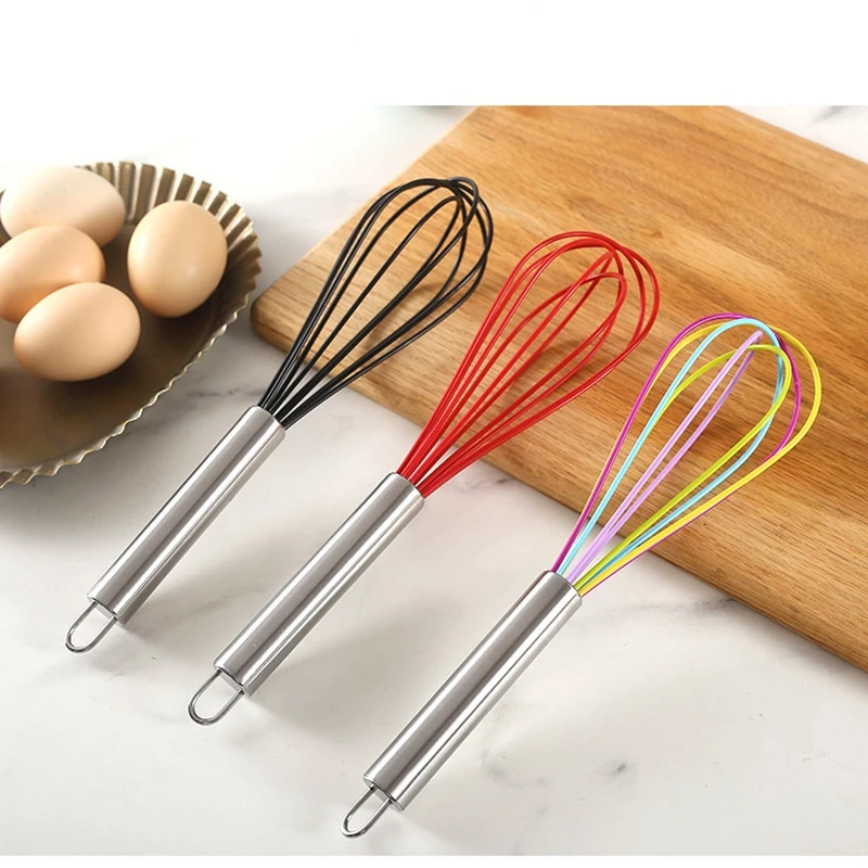 

1PC Whisk Mixer Egg Beater Silicone Egg Beaters Kitchen Tools Hand Egg Mixer Cooking Foamer Wisk Cook Blende Egg Rotary Beaters