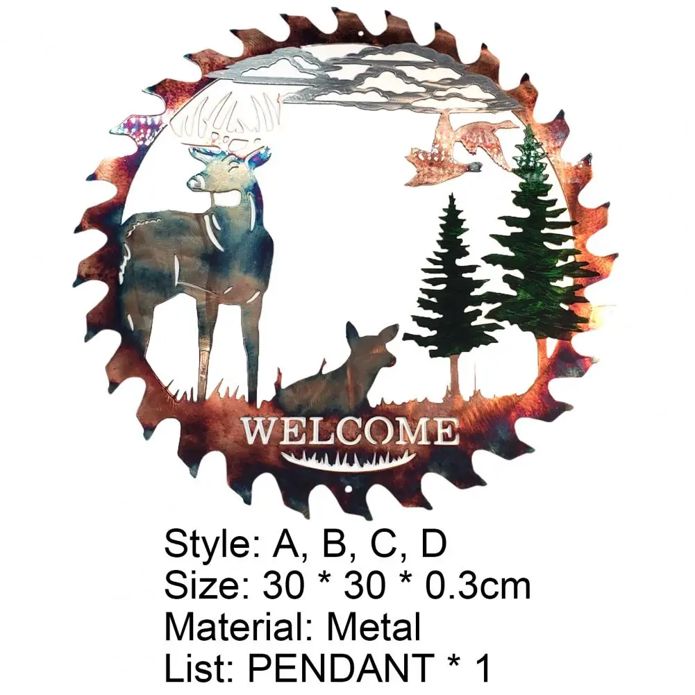 

Hot Sales Hanging Pendant Delicate Wall Mountable Metal Animal Saw Cutter Round Ornament for Outdoor