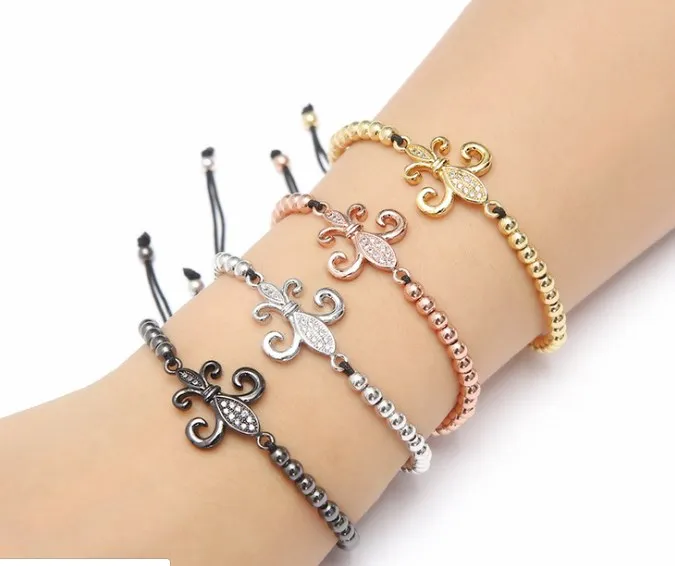 

Золотой Серебряный микро проложить cz кубический цирконий Веревка Регулируемый браслет из медного бисера tcg2 завод очарование плетеные брас...