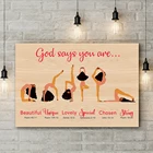 Плакат по позе йоги, плакат Господь говорит, что вы, художественный холст для йоги черной девушки, настенное искусство по позе йоги, плакат для любителей йоги, библический сценарий