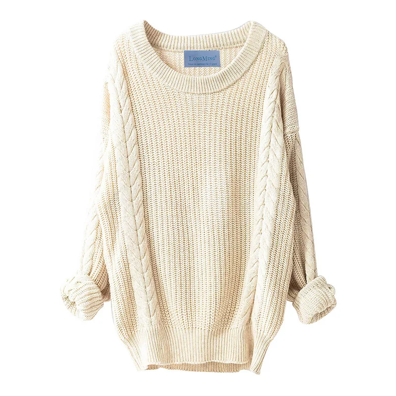 Oversize Sweater Women Cashmere Wool Autumn Winter Long Loose Vintage Soft Knit Jumper Female Pullover Dress | Женская одежда
