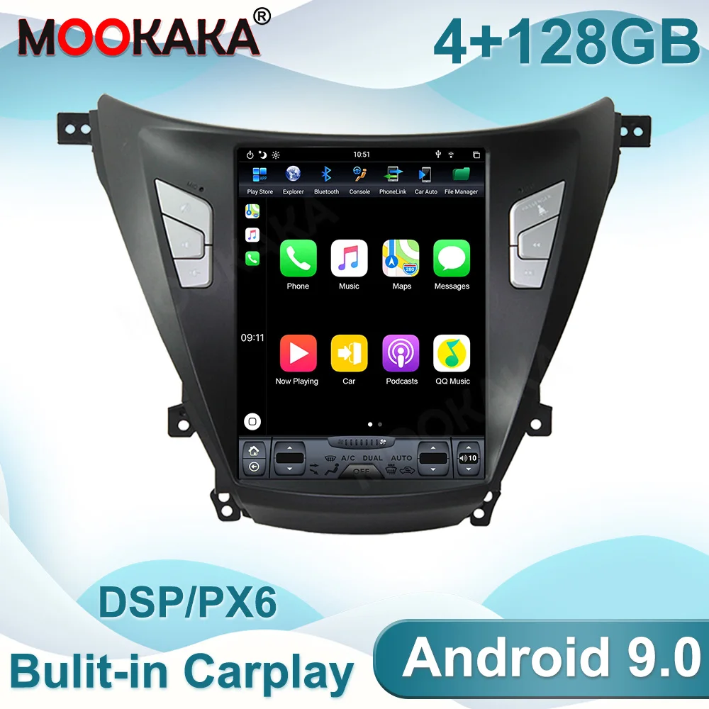 

Tesla Screen Android 9.0 128GB PX6 Car Multimedia Player GPS Navigation For Hyundai Elantra 2016-2018 Auto Radio Head Unit