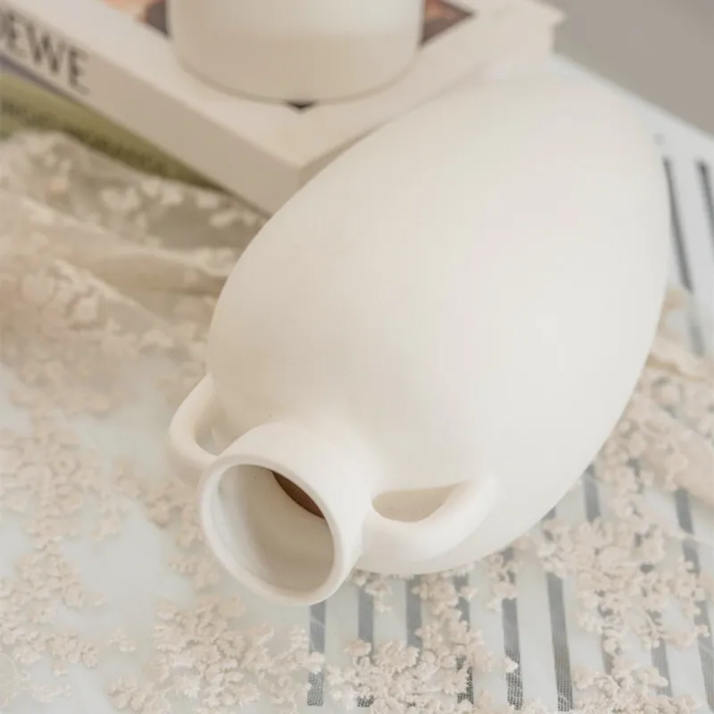 nordic decor fashion ceramic flower vase decoration rustic home decor aesthetic room decor white vase decoration for home free global shipping