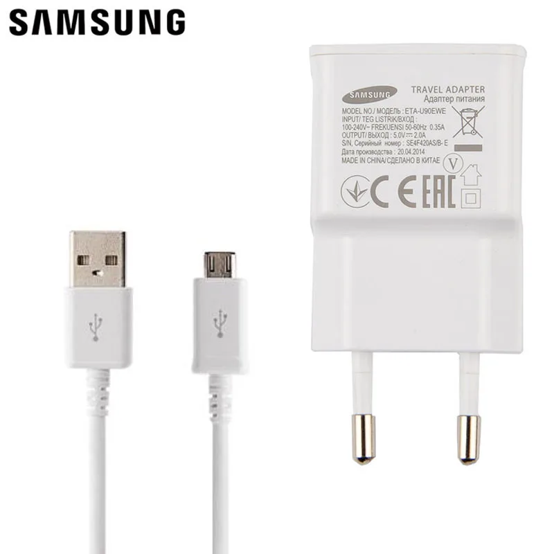 Samsung Оригинальное настенное зарядное устройство EP TA200 USB кабель для Galaxy S3 I9300 S4 S5