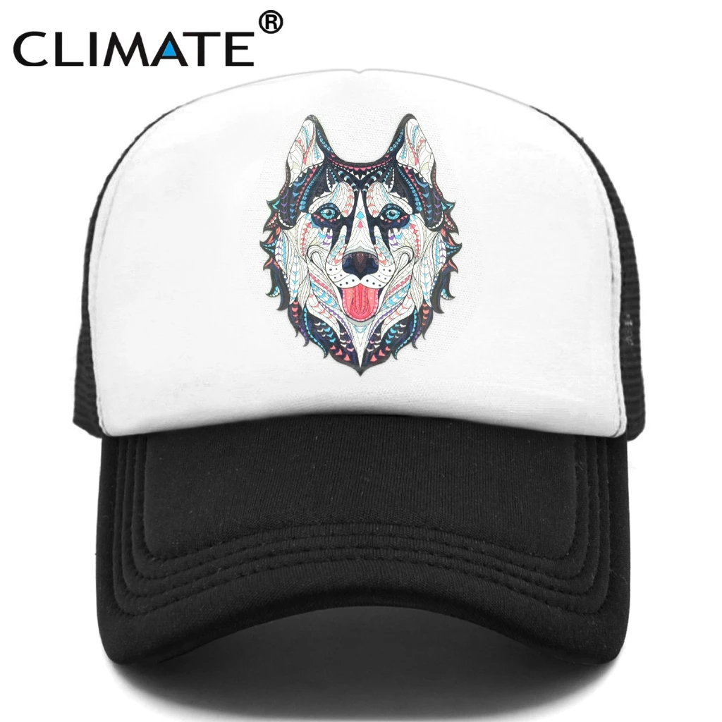 Климат хаски собака Дальнобойщик Кепка Аляска Huskie шляпа животное Акита щенок s