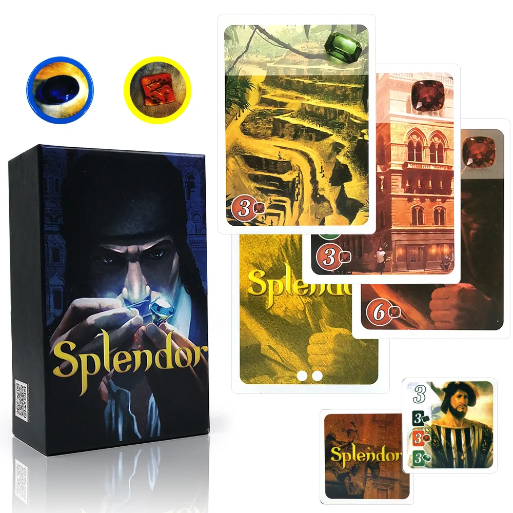 

English & Spanish Splendor Board Game for home party kids adult city expansion Financing Investment training playing card games