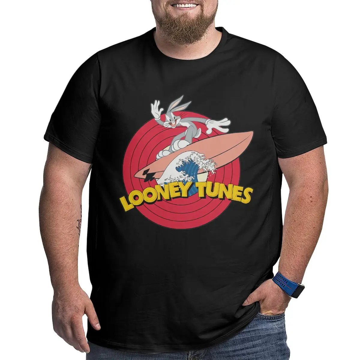 

Bugs Lola Bunny 100% Cotton T Shirts for Big Tall Man Oversized T-shirt Plus Size Top Tee Men's Loose Large Top Clothing