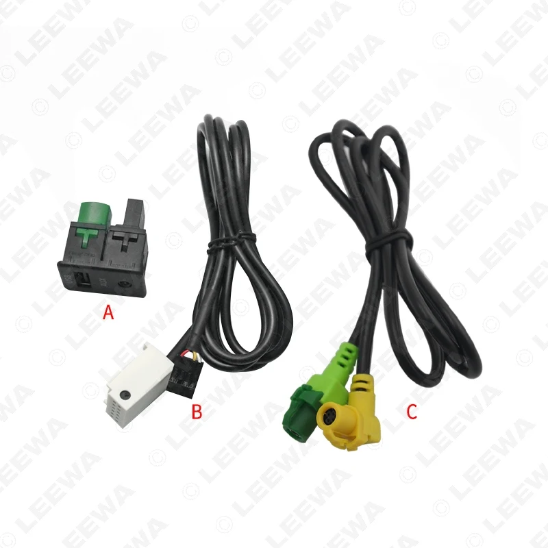 LEEWA USB 3 5 мм AUX переключатель корпус гнездо адаптер штекер кабель для Volkswagen OEM радио