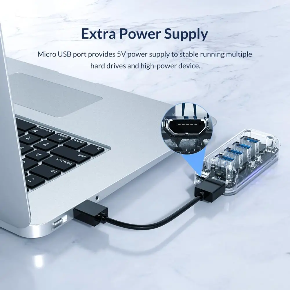 Концентратор ORICO USB3.0 разных форм высокоскоростной разветвитель на 4 и 7 портов Micro