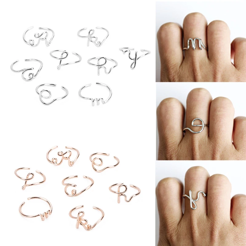 Регулируемые кольца в виде 26 букв 1 шт.|Обручальные кольца| |