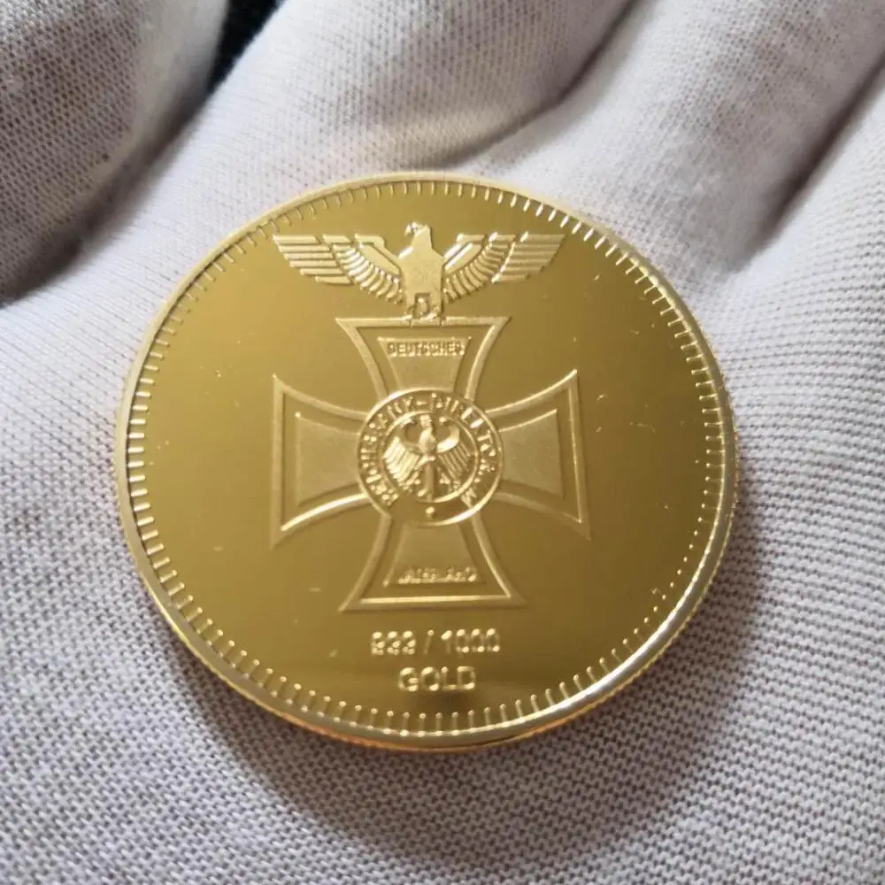 Немецкий 1872 Орел крест Рейхсбанк золото 999/1000 пластина Реплика директора металлическая монета