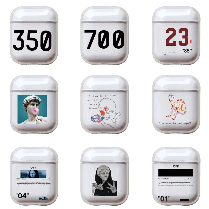 

Жесткий чехол для Apple Airpods 2 с абстрактным рисунком, чехол с простыми буквами, чехол для наушников, прозрачный чехол для airpod Pro
