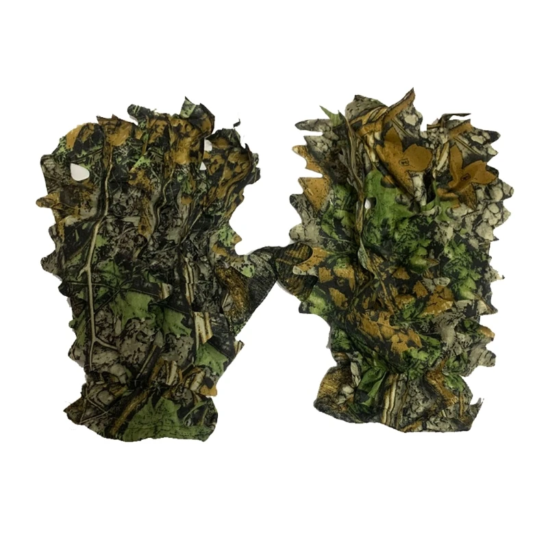 

Охотничьи перчатки Leafy, дышащие защитные камуфляжные перчатки 3D для охоты, рыбалки, активного отдыха