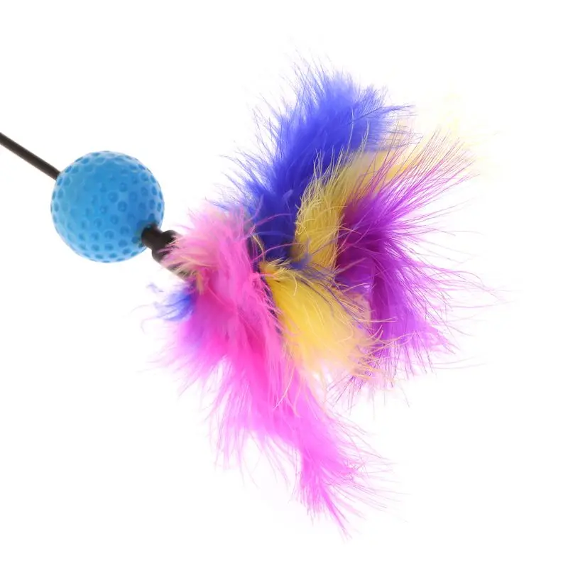 Игрушки для кошек палка перо мяч Забавный интерактивный Котенок Pet писк тизер