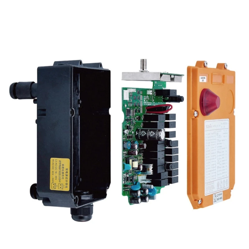 

Telecontrol crane radio remote control F24-8S 2 transmitter to 1 receiver 8 button VHF or UHF 18-65V and 65-440V