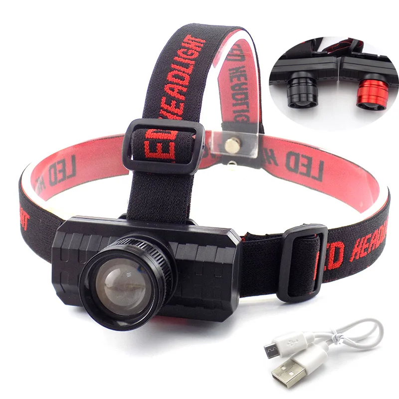 

USB rechargeable Q5 LED headlamp head lamp light zoom Lamp night lighting camping Torches powerful frontal flashlight adjustable