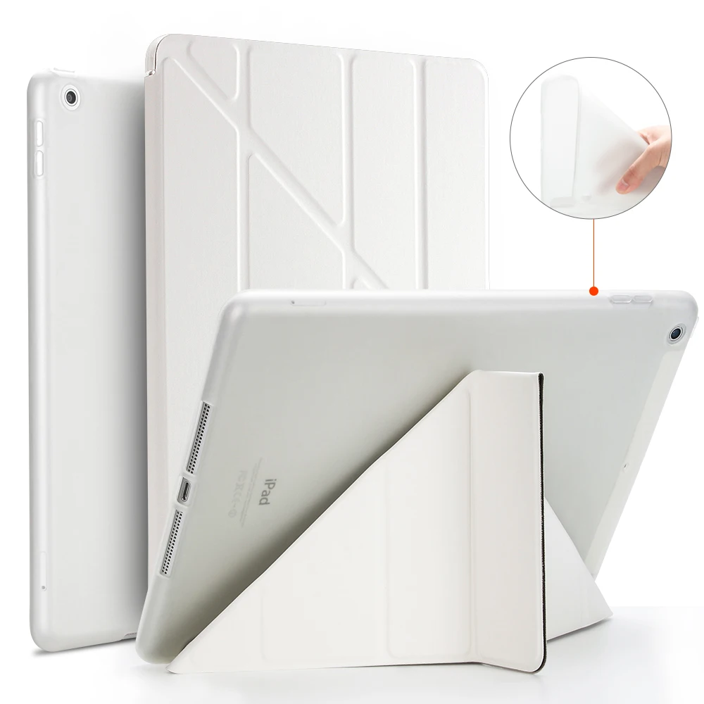 Для for ipad Air Case, GOLP PC флип чехол для for ipad 5+ ТПУ задняя крышка для for ipad Air 1 Tablet case, обложка Smart cover и подставка держатель - Цвет: White