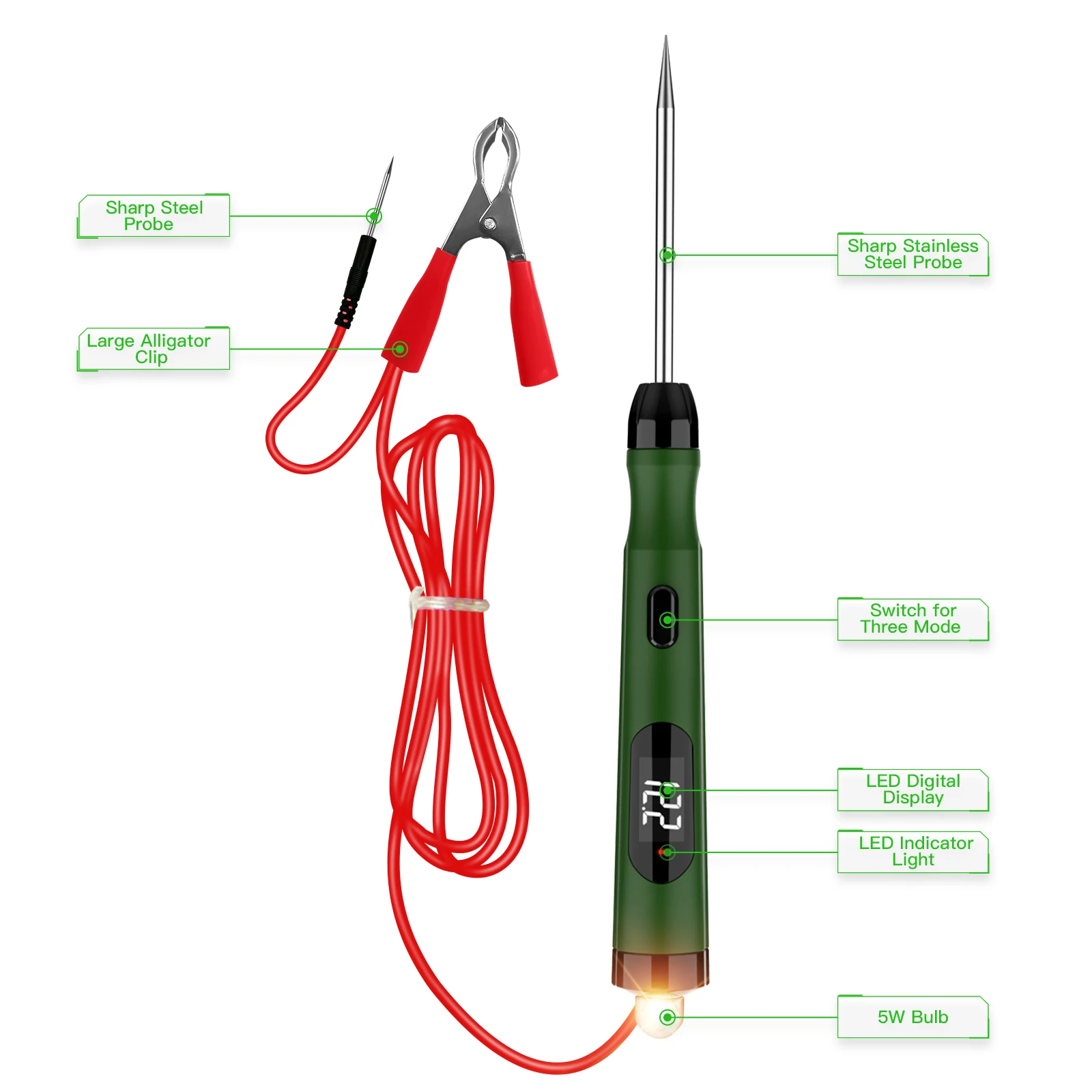 

Car Diagnostic Tools 3 in 1 Power Probe Pencil Detector Automotive LCD Digital Electric Voltage