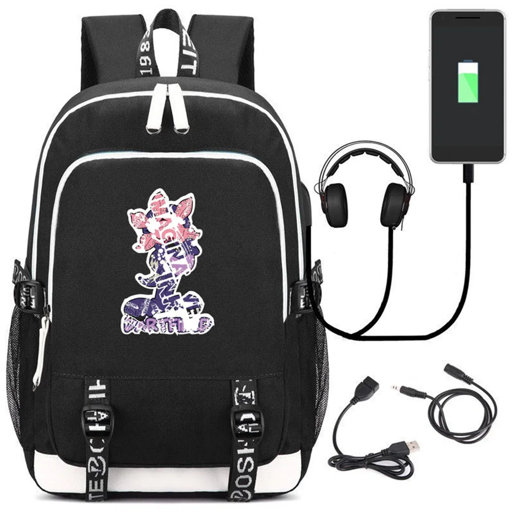 

Stranger Things Women Shoulder Bags Oxford Men Demodog Bookbag USB Charging Laptop Backpack Girls Bookbag Large Travel Bagpack