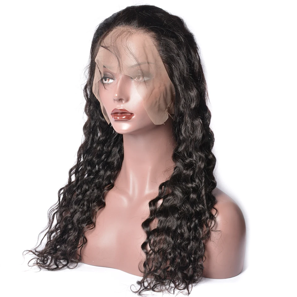 360 парик с фронтальным кружевом предварительно сорвал волосами младенца волна